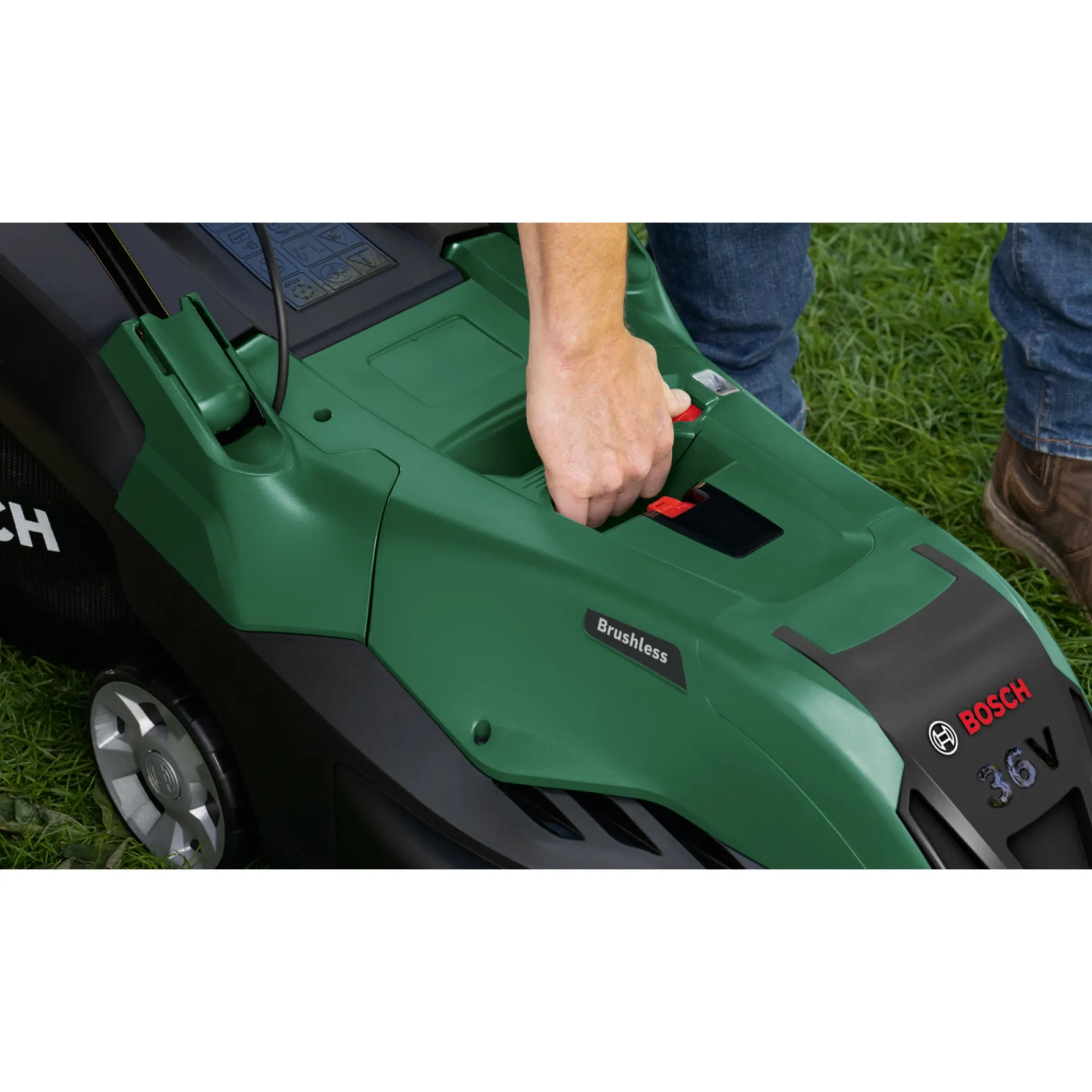 Bosch Plæneklippere > PLÆNEKLIPPER AKKU 36,0 V MED BATTERI OG LADER