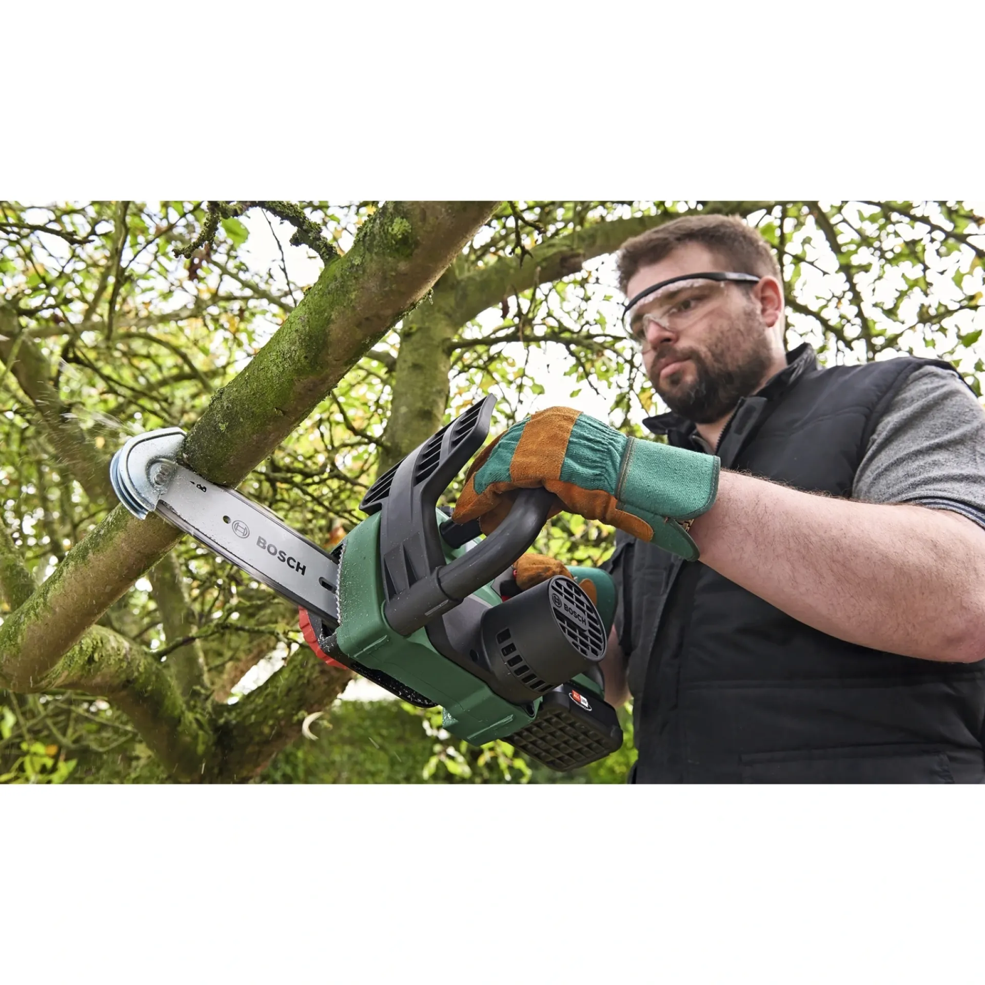 Bosch Motorsave > SOLO UNIV 200MM 18V KÆDESAV AKKU 20 CM UDEN BATTERI OG LADER