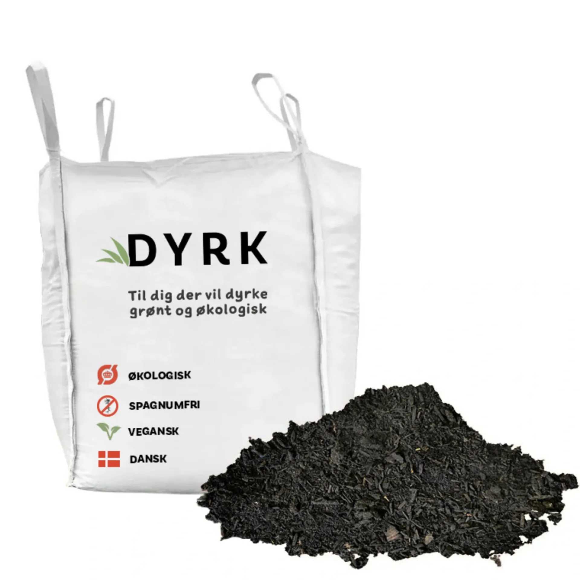 DYRK Bark > ØKOLOGÍSK OG SPAGNUMFRI BIGBAG PILEKOMPOST 1500 L