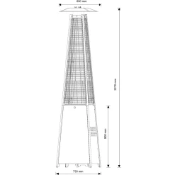 F&H Com Terrassevarmere > PYRAMIDE TERRASSEVARMER SORT 5000-12000 WATT
