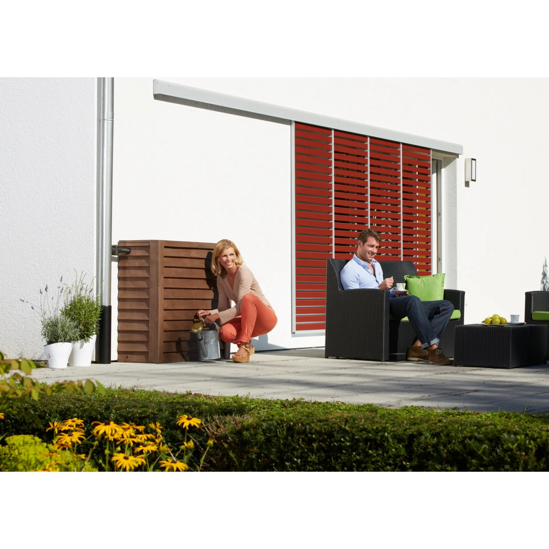 Garantia Regnvandstønder & Regnvandsbeholdere > WOODY 350L REGNVANDSBEHOLDER 400X1000X1240 MM MØRK BRUN