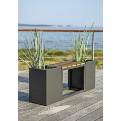 Garden Life Havebænke > MED 2 PLANTEKASSER HAVEBÆNK SORT 120 CM