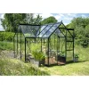 Halls Drivhuse > ICON 6 GARDENHOUSE EKSKL. SOKKEL HÆRDET GLAS SORT 8,6 M2