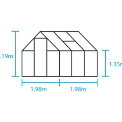 Halls Drivhuse > QUBE 66 DRIVHUS 3 MM HÆRDET GLAS HELE BANER SORT 3,9 M2