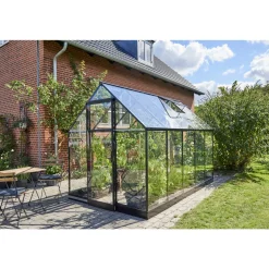 Halls Drivhuse > QUBE 610 DRIVHUS 3 MM HÆRDET GLAS HELE BANER SORT 6,4 M2