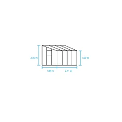 Halls Vægdrivhuse > QUBE LEAN-TO 68 VÆGDRIVHUS 3 MM HÆRDET GLAS SORT 4,7 M2