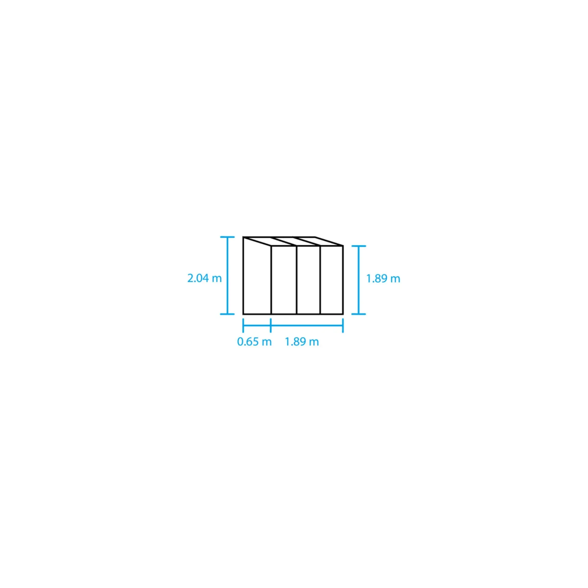 Halls Vægdrivhuse > QUBE LEAN-TO 26 VÆGDRIVHUS 3 MM HÆRDET GLAS SORT 1,2 M²