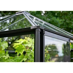 Halls Drivhuse > QUBE SQUARE DRIVHUS 3 MM HÆRDET GLAS HELE BANER SORT 6,3 M2