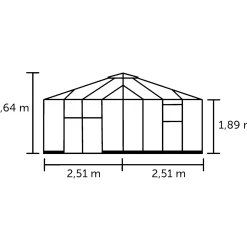 Halls Drivhuse > QUBE SQUARE DRIVHUS 3 MM HÆRDET GLAS HELE BANER SORT 6,3 M2