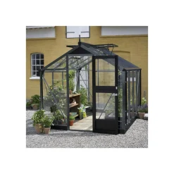 Juliana Drivhuse > COMPACT DRIVHUS 3 MM HÆRDET GLAS HELE BANER ANTRACIT 6,6 M2