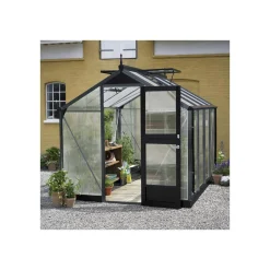 Juliana Drivhuse > COMPACT EKSKL. SOKKEL DRIVHUS 10 MM POLY ANTRACIT 8,2 M2