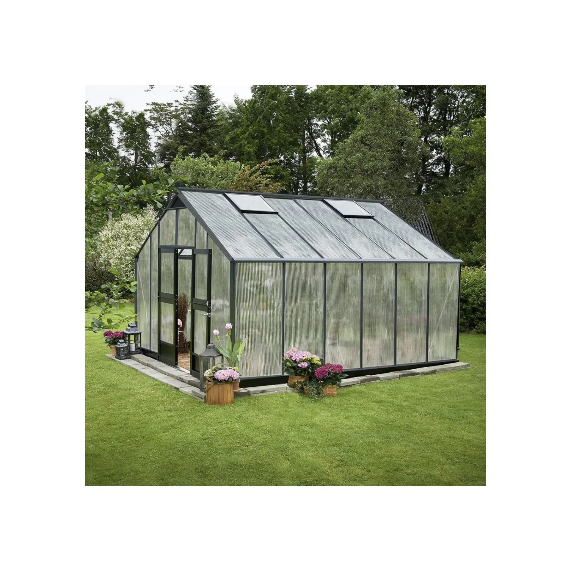 Juliana Drivhuse > GARTNER DRIVHUS 10 MM POLY ANTRACIT 16,2 M2