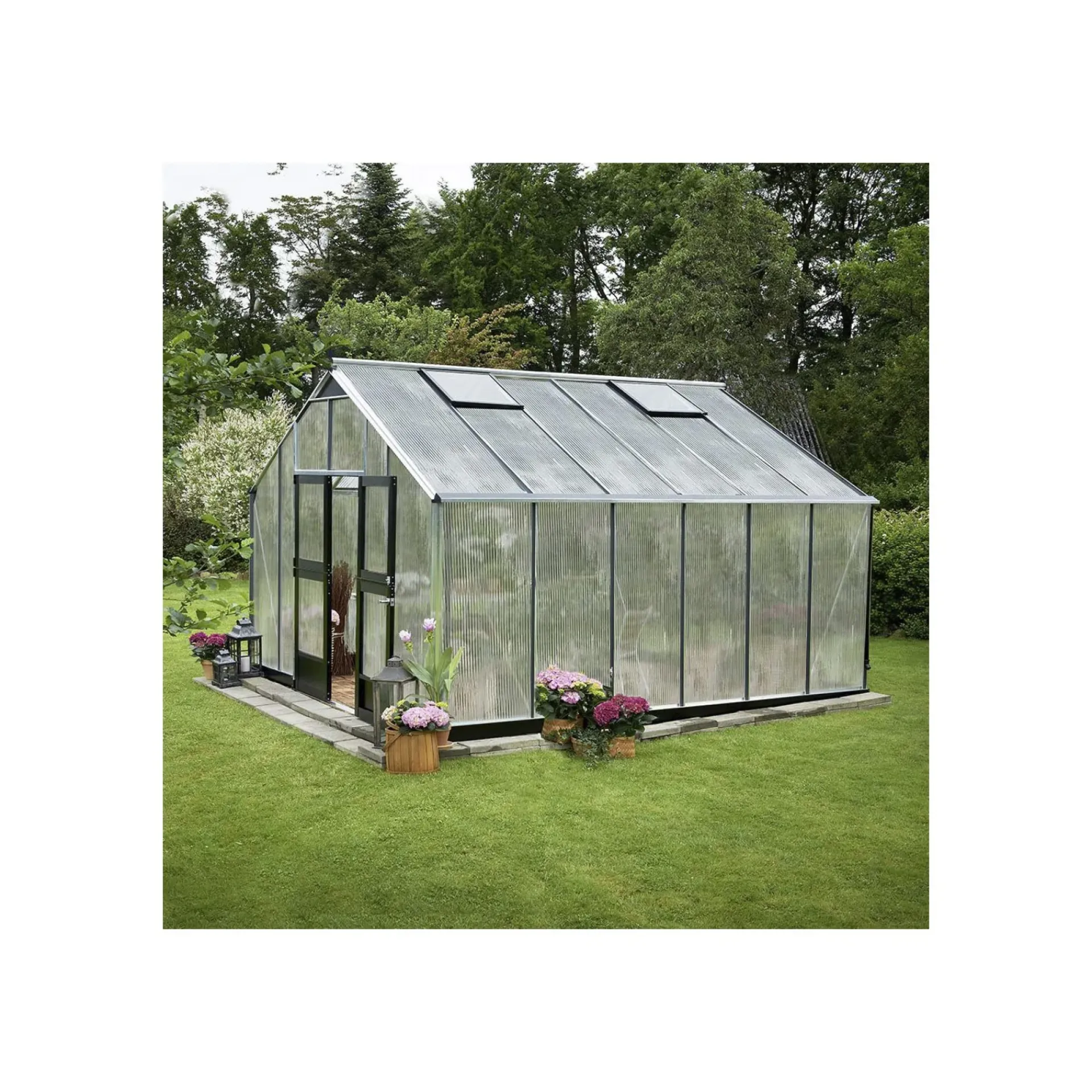 Juliana Drivhuse > GARTNER EKSKL. SOKKEL DRIVHUS 10 MM POLY ALUMINIUM 16,2 M2
