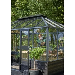 Juliana Pavillon Drivhuse > GRAND OASE MUR ORANGERI 3 MM HÆRDET GLAS HELE BANER ANTRACIT 13 M²