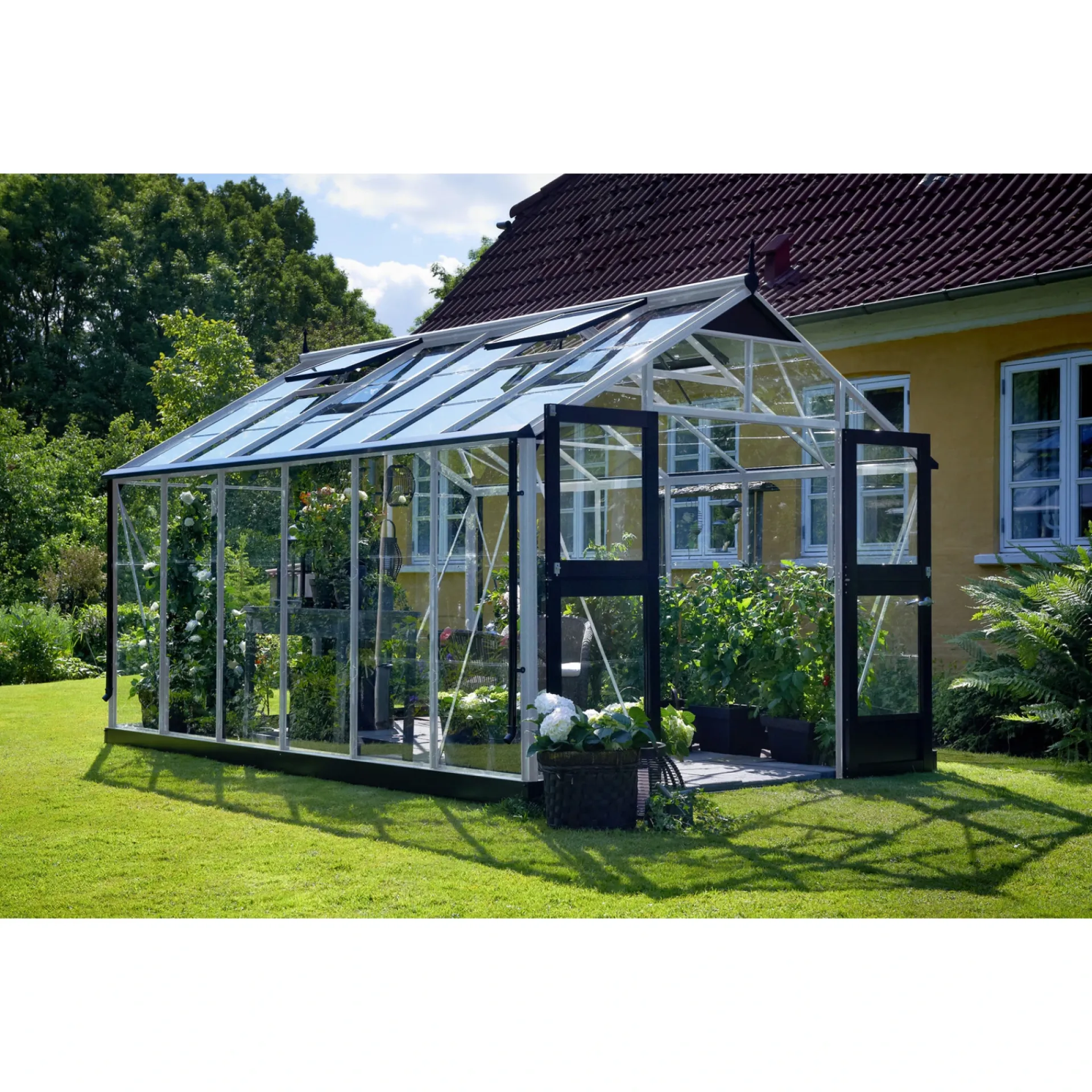 Juliana Drivhuse > PREMIUM EKSKL. SOKKEL DRIVHUS 10 MM POLY ALUMINIUM 13 M²