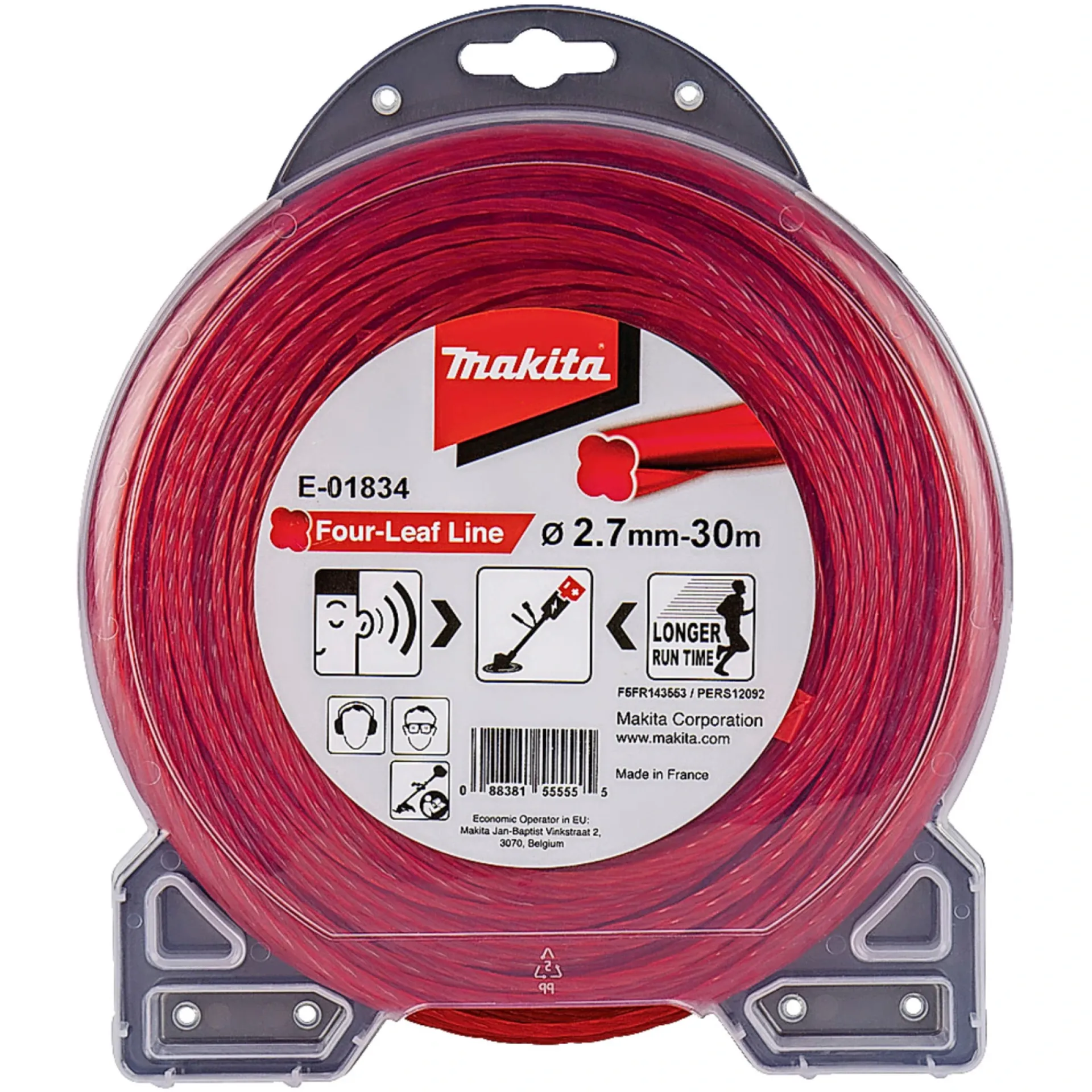 Makita Tilbehør Havemaskiner > FOUR-LEAF E-01834 RØD TRIMMERTRÅD