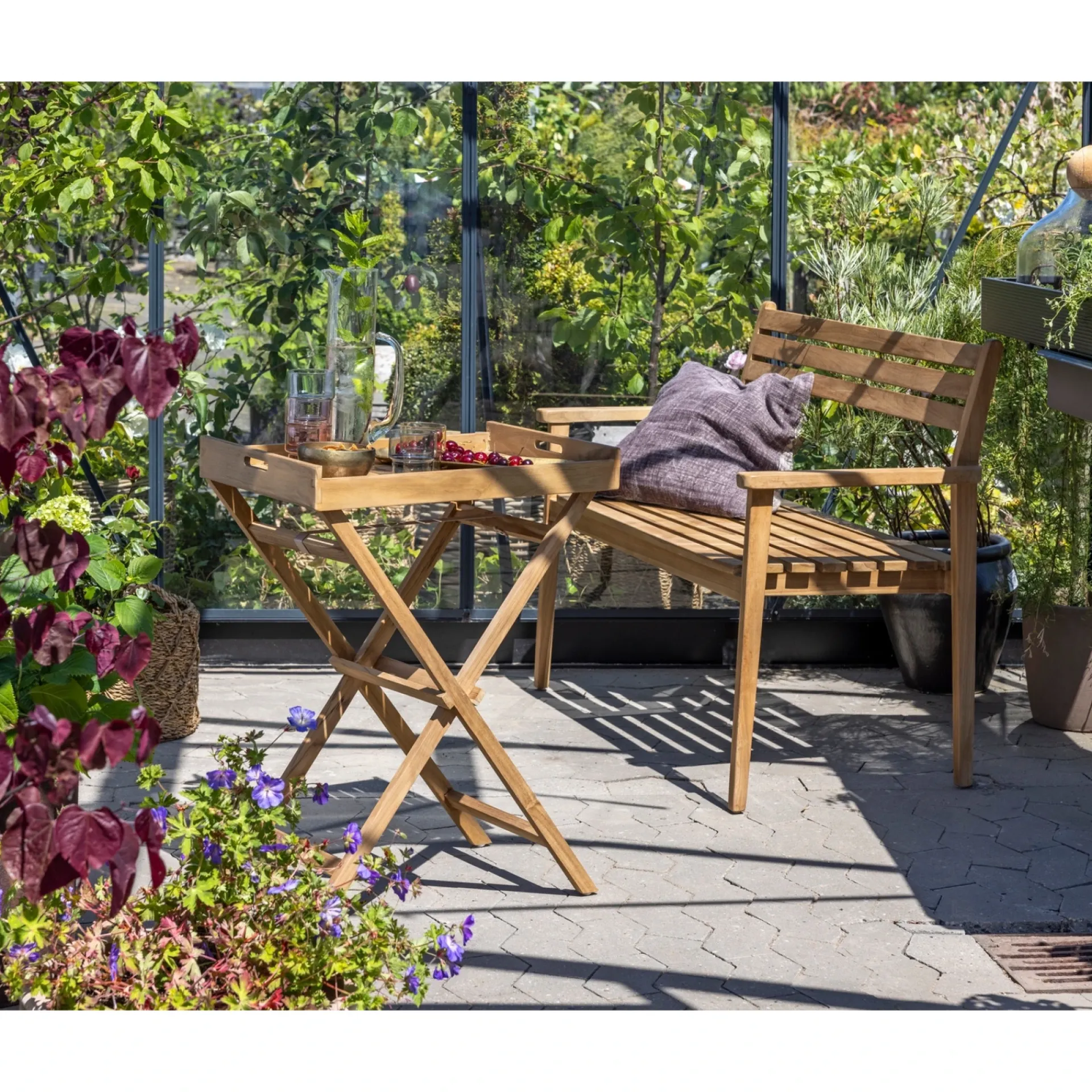 Outrium Tilbehør Havemøbler > BENSTEL TIL SERVERINGSBAKKE NATUR TEAK
