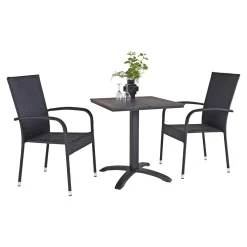 Outrium Cafesæt > CARROS/NAPOLI MED 2 STOLE CAFESÆT SORT