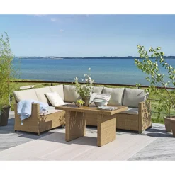 Outrium Lounge Havemøbler > SARDINIEN MED EKSTRA HØJ RYG SOFASÆT NATUR