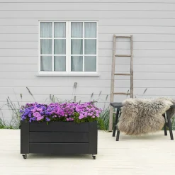 Plus Højbede & Plantekasser > CUBIC BLOMSTERKASSE SORT 45 X 50 X 87 CM