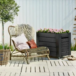 Plus Højbede & Plantekasser > CUBIC BLOMSTERKASSE SORT 70 X 50 X 87 CM
