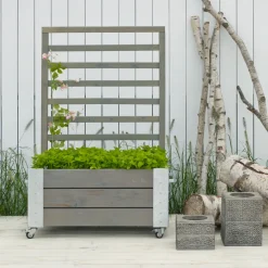 Plus Højbede & Plantekasser > CUBIC BLOMSTERRUMDELER GRÅBRUN 130 X 87 X 50 CM