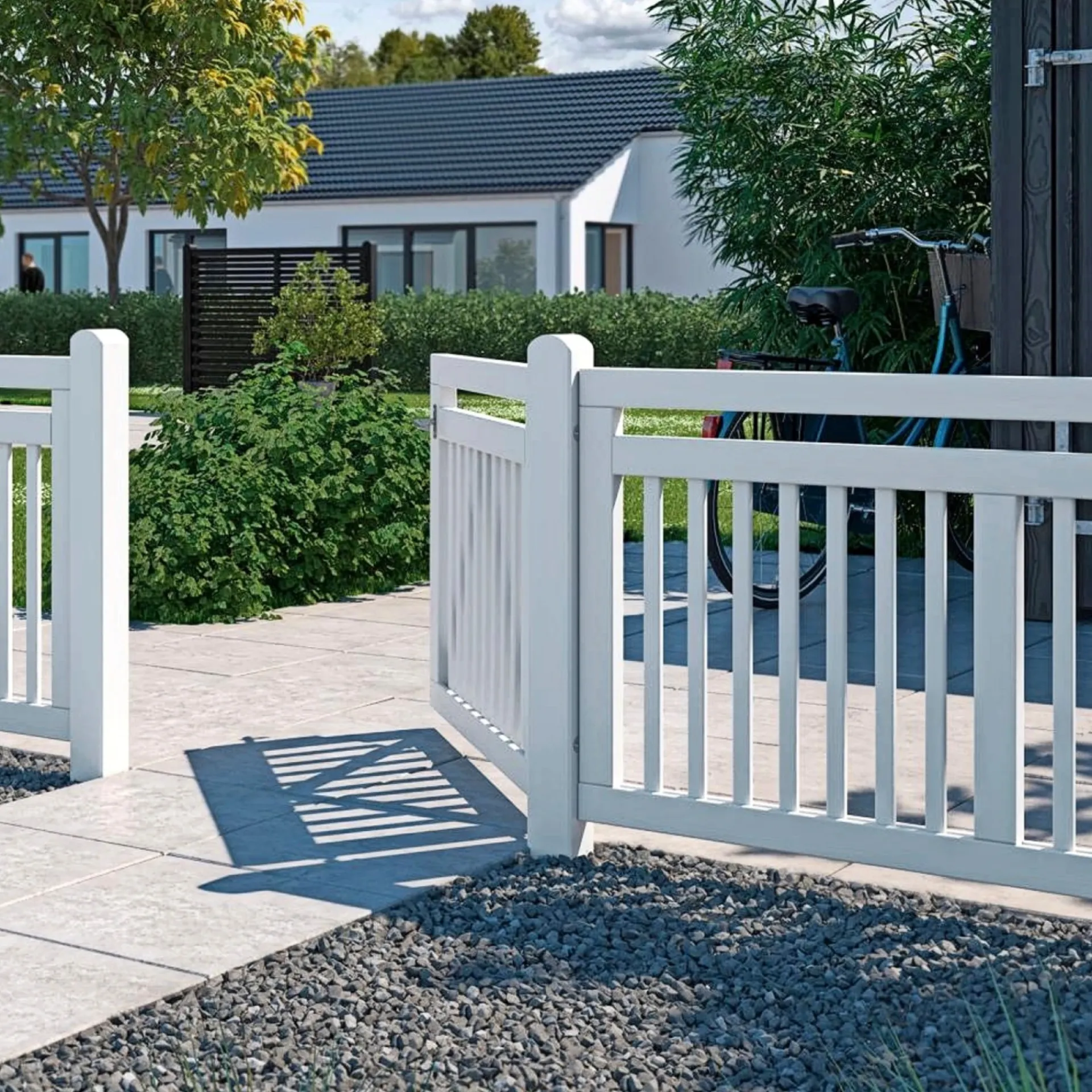 Plus Træhegn > LINEA HEGN FUNGICIDBEHANDLET & GRUNDMALET 2 GANGE HVID 150 X 80 CM