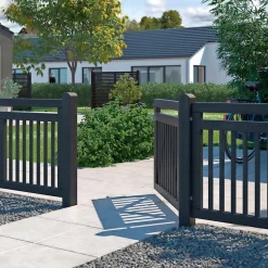 Plus Træhegn > LINEA LÅGE FUNGICIDBEHANDLET OG GRUNDMALET SORT 150 X 80 CM
