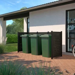 Plus Affaldsskjulere > LUND 3 SPANDE RENOVATIONSSKJUL SORT NÅLETRÆ