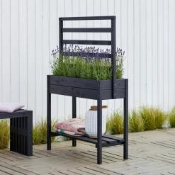 Plus Højbede & Plantekasser > PÅ BEN MED ESPALIER BLOMSTERKASSE SORT 137 X 37 X 88 CM
