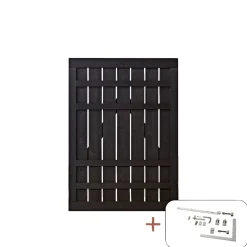 Plus Træhegn > RUSTIK ENKELT LÅGE FUNGICIDBEHANDLET & GRUNDMALET 2 GANGE SORT 100 X 138 CM