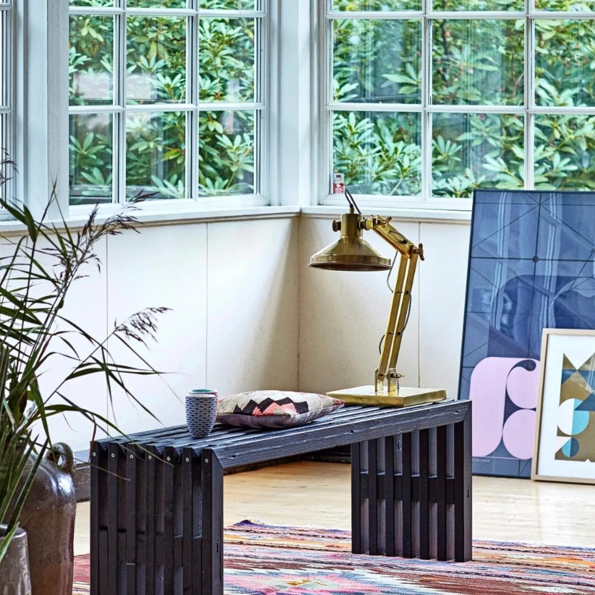 Plus Havebænke > RUSTIK TRALLEBÆNK SORT 138 CM