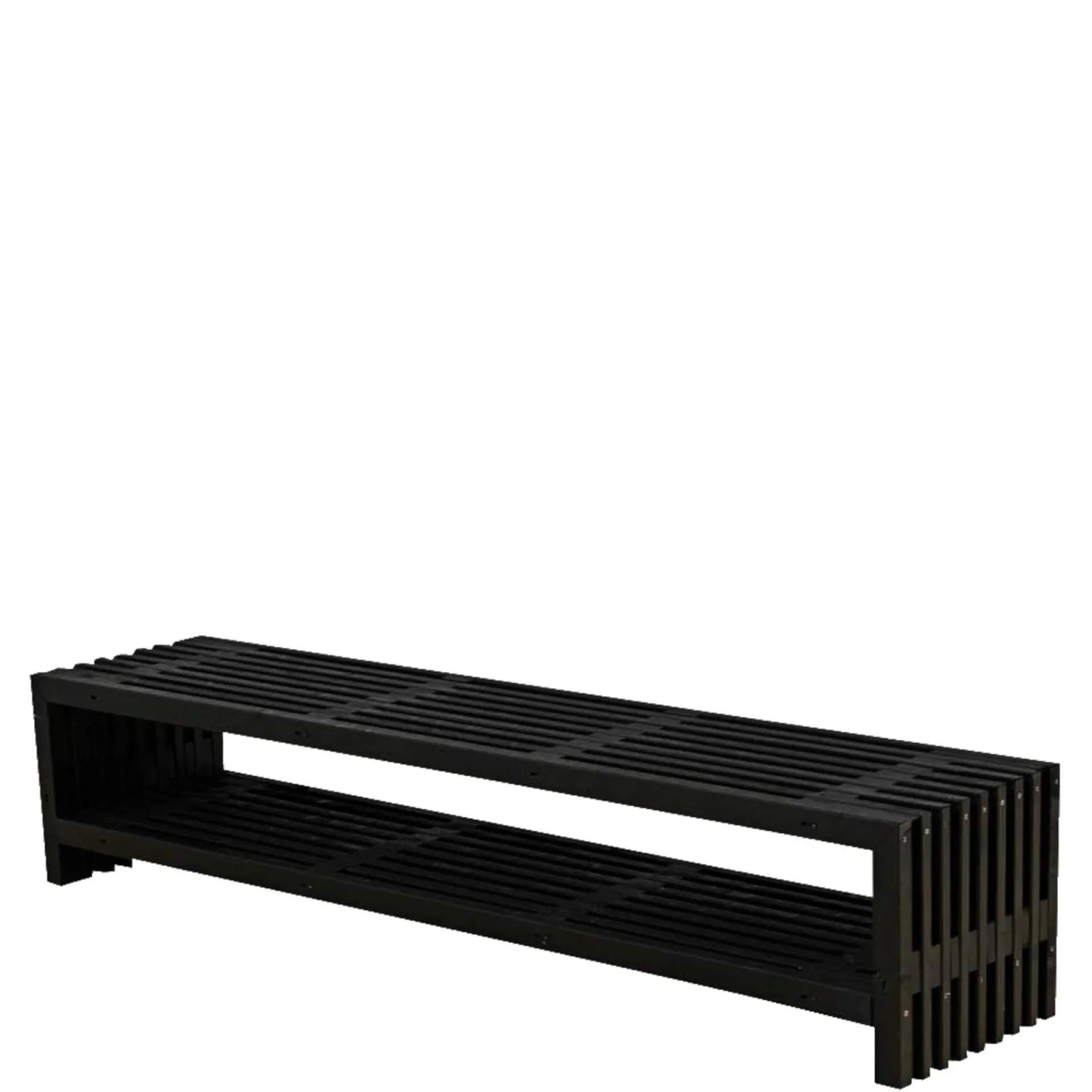 Plus Havebænke > RUSTIK TRALLEBÆNK SORT 218 CM