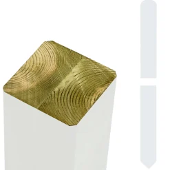 Plus Stolper & Pæle > STOLPE OMLIMET TRYKIMP. GRUNDMALET HVID 9 X 9 X 208 CM