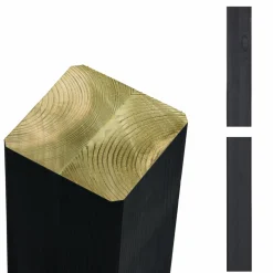 Plus Stolper & Pæle > STOLPE TRYKIMPRÆGNERET NTR KL. A OG GRUNDMALET SORT 9 X 9 X 208 CM