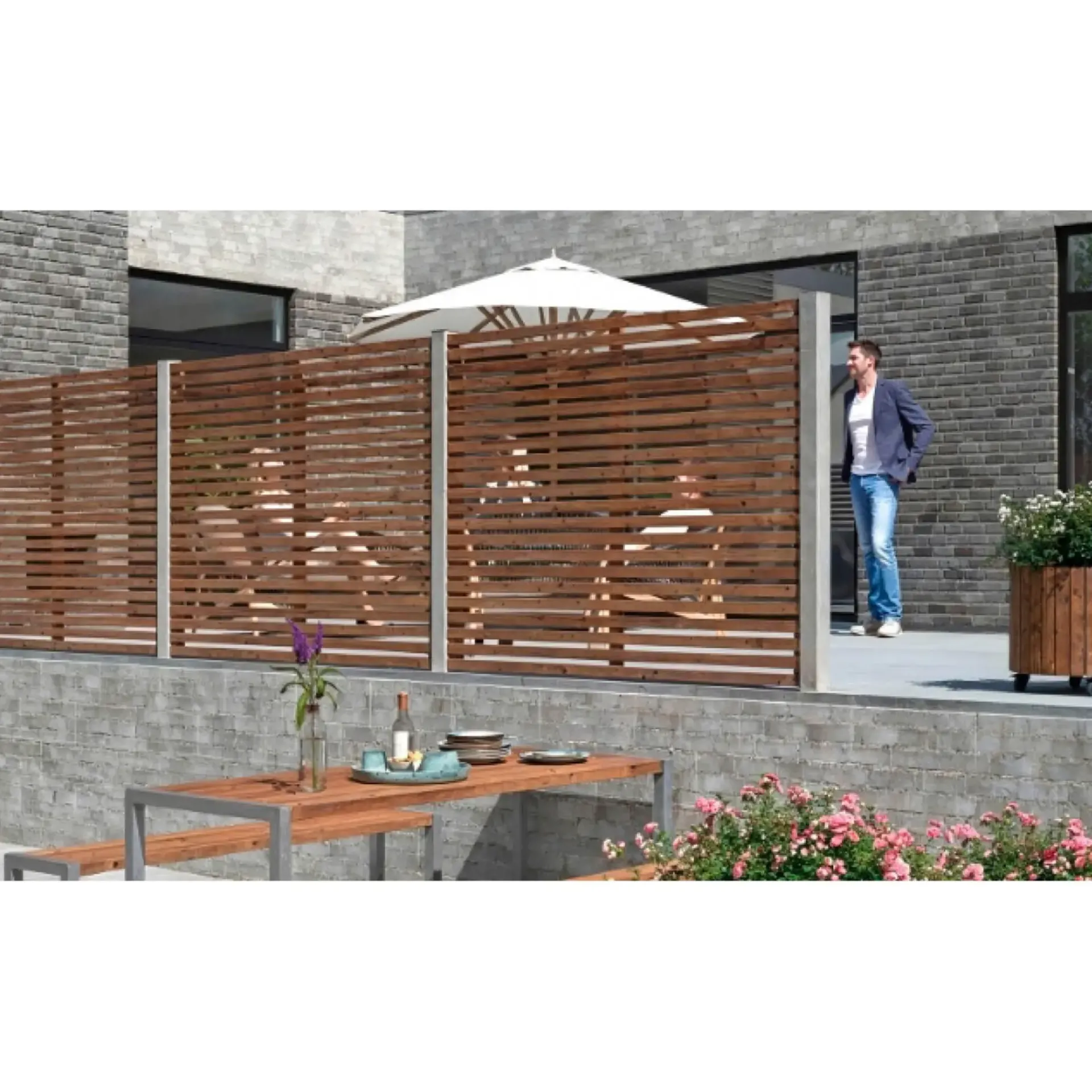 Plus Træhegn > TOKYO HEGN THERMOWOOD® GYLDENBRUN 180 X 140 CM