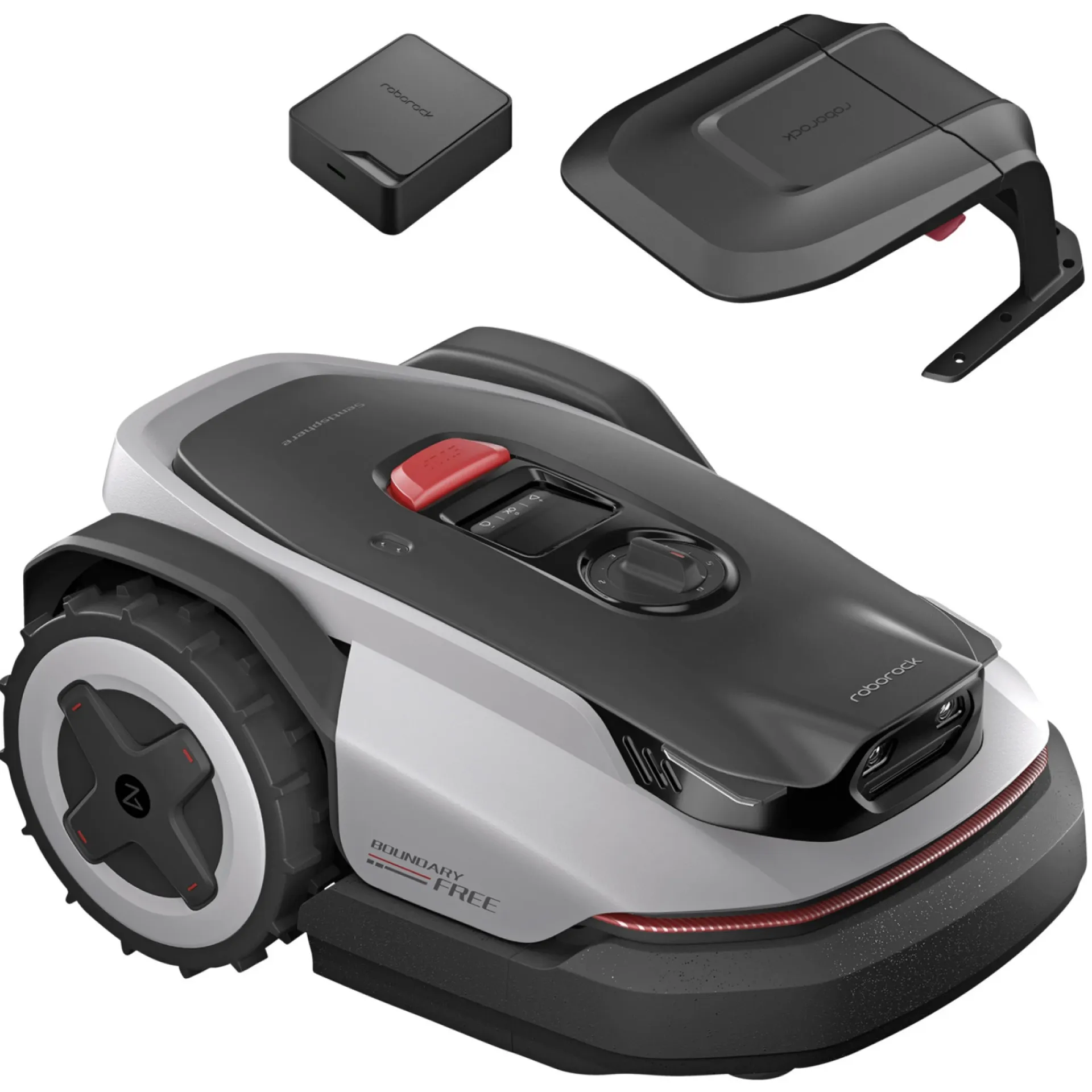 Roborock Robotplæneklippere > ROCKNEO Q105 ROBOTPLÆNEKLIPPER INKL. GARAGE OG 4G MODUL 500M2