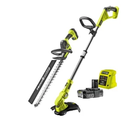 Ryobi Græstrimmere > ONE+ RY18LT18HTA-120 GRÆSTRIMMER/HÆKKEKLIPPER/BATTERISÆT