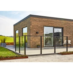 Skagen Systemhegn > SYSTEMHEGN STOLPE SORT ALUMINIUM 5 X 125 X 5 CM