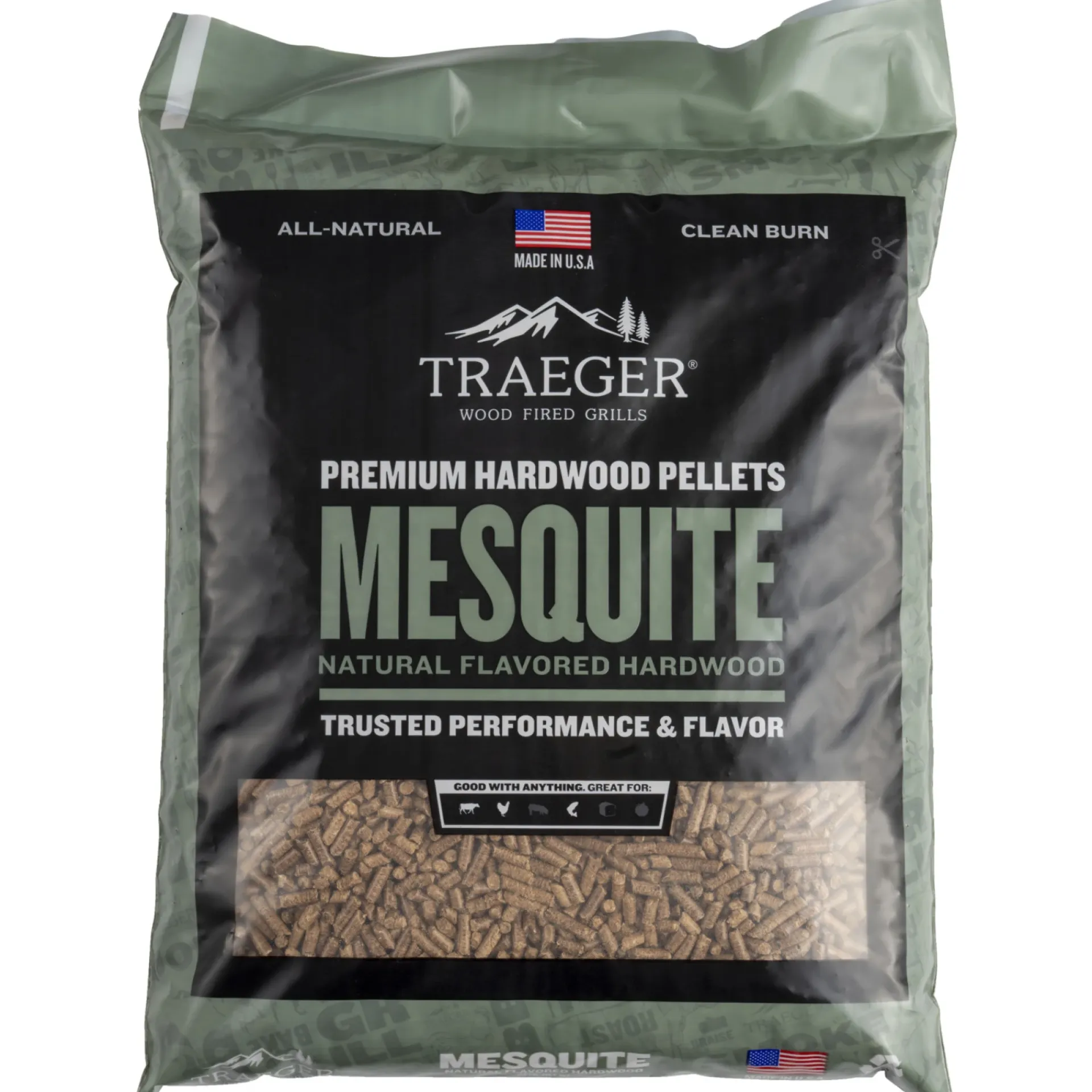 Traeger Grilltilbehør > MESQUITE TRÆPILLER TIL GRILL 9 KG